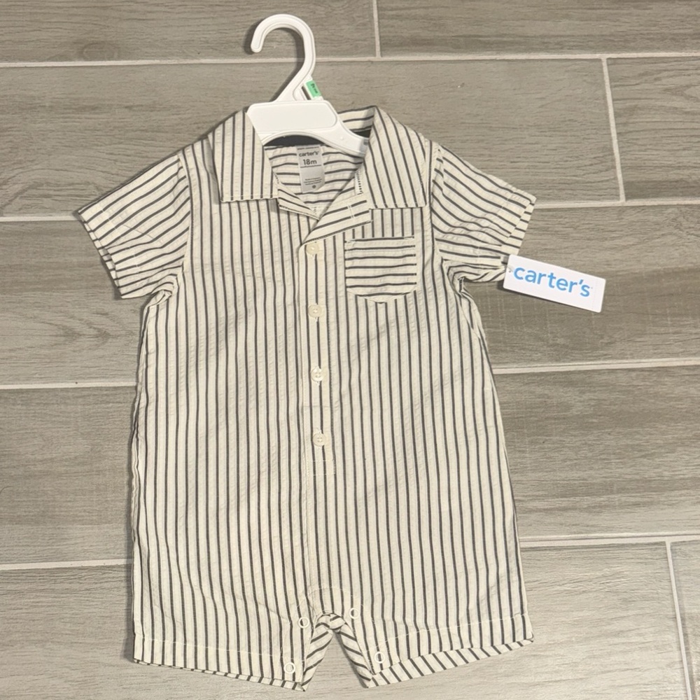 Carter's Black and White Striped Baby Outfit